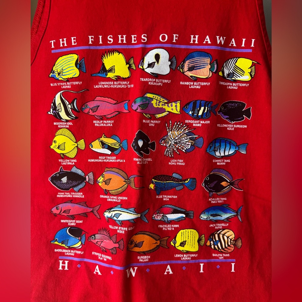 The fishes of Hawaii graphic tank Sz XL - Picture 2 of 6